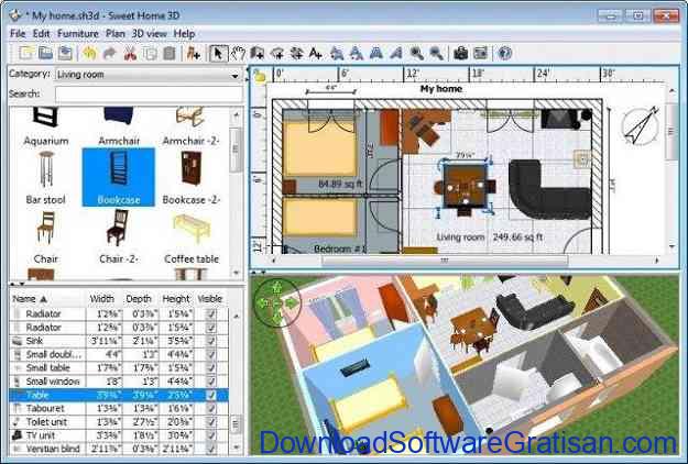  Aplikasi  Desain  Rumah  3D Offline  Gratis  Terbaik PC  Sweet Home 3D