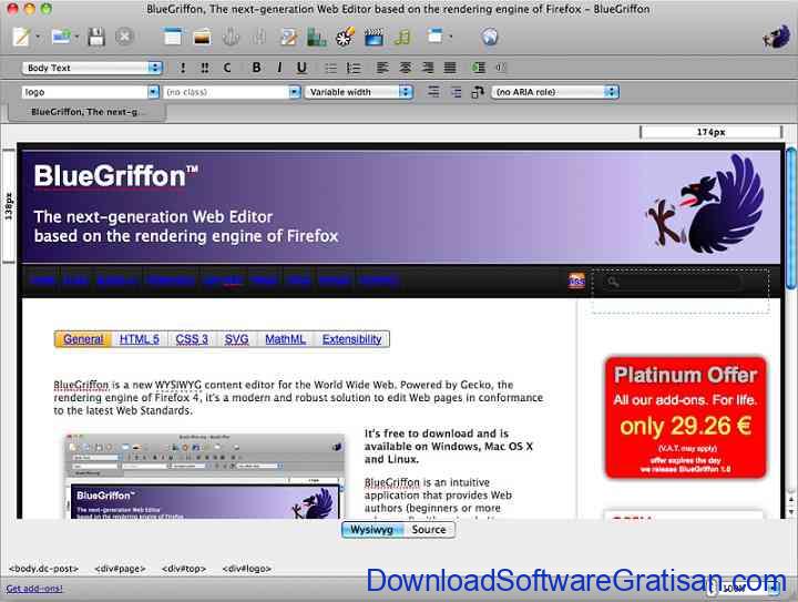 Aplikasi Web Design BlueGriffon