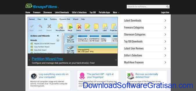 Situs Download Aplikasi PC SnapFiles