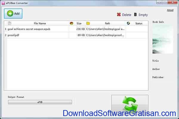 Aplikasi untuk Membuat eBook epubee converter
