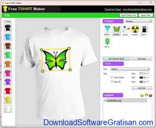 Aplikasi Desain Baju Offline  untuk PC Free TSHIRT Maker 2022