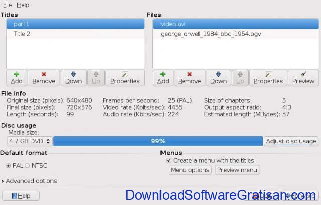 Aplikasi Burn dan Membuat DVD Gratis Terbaik DeVeDe