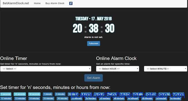 Jam Online yang Dilengkapi Alarm Berdering SetAlarmClock