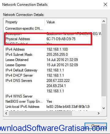 how to know my local network mac address