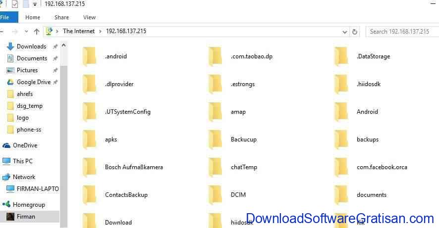 Sharing Folder Android PC