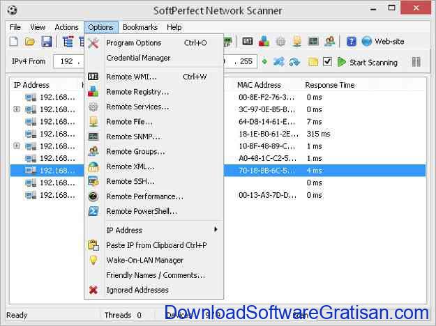 Aplikasi untuk Scan IP NetBIOS dan SNMP SoftPerfect Network Scanner