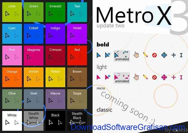 Tema Kursor Mouse Gratis Terbaik untuk Windows Metro X3 Cursor Set