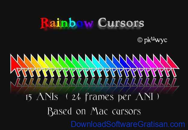 Tema Kursor Mouse Gratis Terbaik untuk Windows Rainbow Cursors