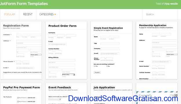Aplikasi Online untuk Membuat Form HTML Kustom JotForm