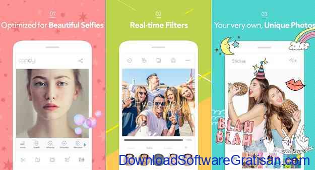 Aplikasi kamera gratis terbaik untuk Android Candy Camera - Selfie Photo