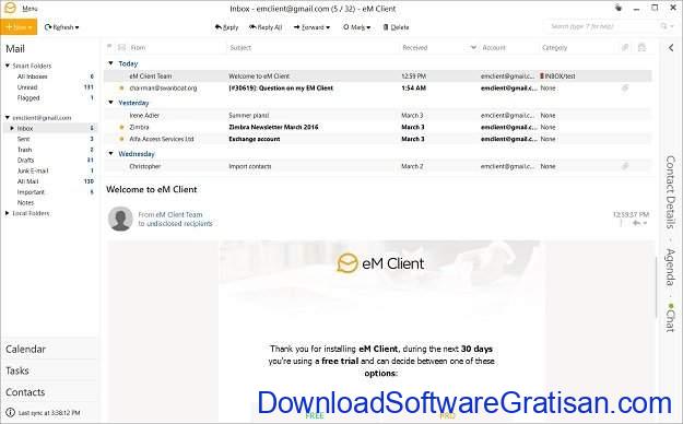 Aplikasi Email Gratis Terbaik untuk PC Windows eM Client