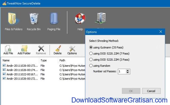 Aplikasi Hapus File Gratis Terbaik untuk PC - TweakNow SecureDelete
