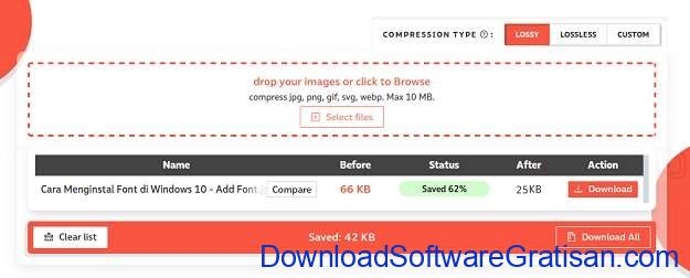 Aplikasi Kompres Gambar Online Gratis Terbaik - Compressor.io
