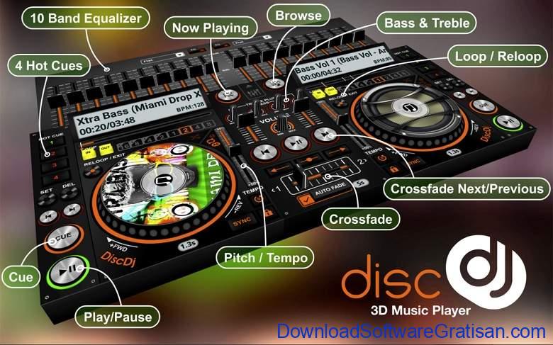 Aplikasi Musik DJ Android Gratis Terbaik DiscDj 3D Music Player