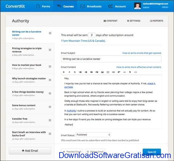 Aplikasi Online untuk Blast Email ConvertKit