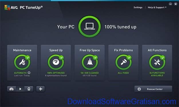 Aplikasi Pembersih Sampah PC Terbaik AVG PC TuneUp