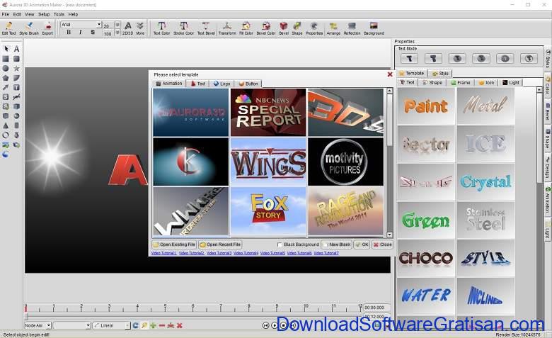 Aplikasi Pembuat Animasai PC Aurora 3D Animation Maker