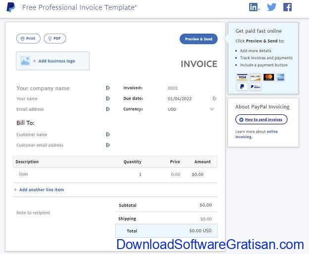 Aplikasi Pembuat Nota Penjualan & Pembayaran Gratis - Paypal Invoice