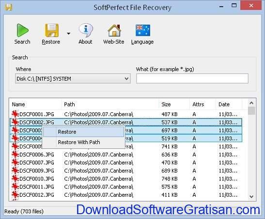 Aplikasi Recovery Data Terbaik SoftPerfect File Recovery