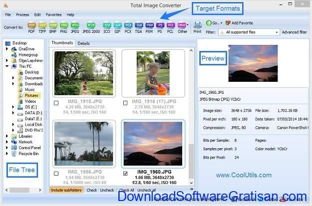 Aplikasi pengubah format foto Total Image Converter