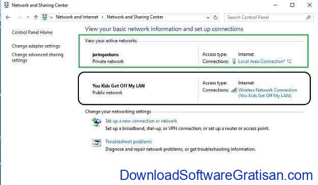 Aplikasi WIFI Network and Sharing Center