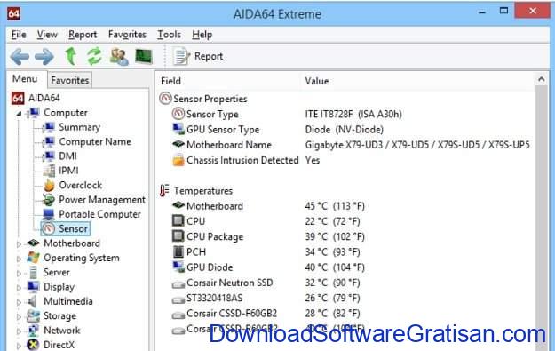 Aplikasi pemanta suhu CPU PC gratis terbaik AIDA64 Extreme