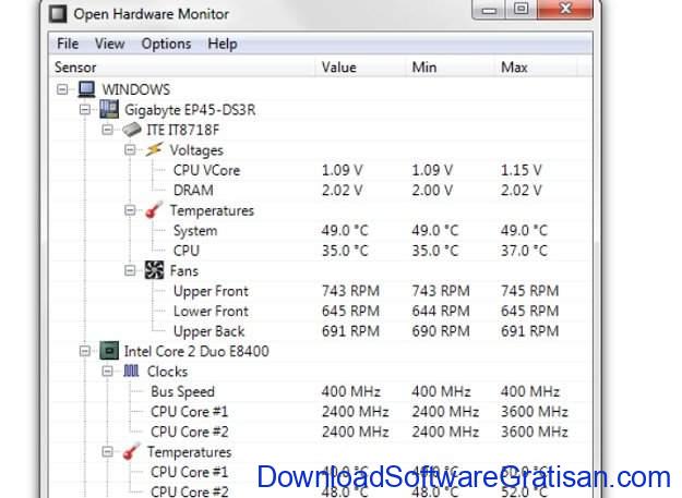 Aplikasi pemantau suhu CPU PC gratis terbaik Open Hardware Monitor