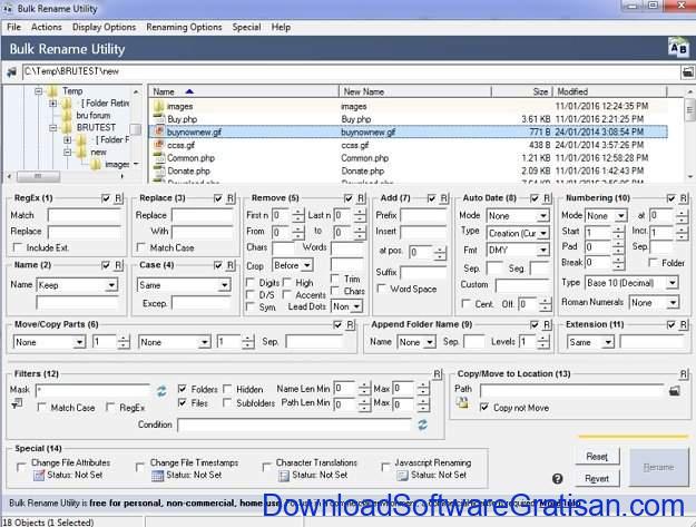 Aplikasi rename file terbaik untuk PC Bulk Rename Utility