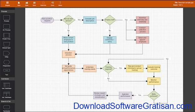 Aplikasi untuk Membuat Diagram di Android Flowdia Diagrams Lite