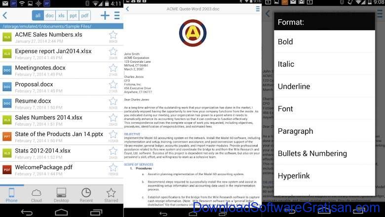 Aplikasi untuk Membuka Word & Excel di Android - Docs to Go