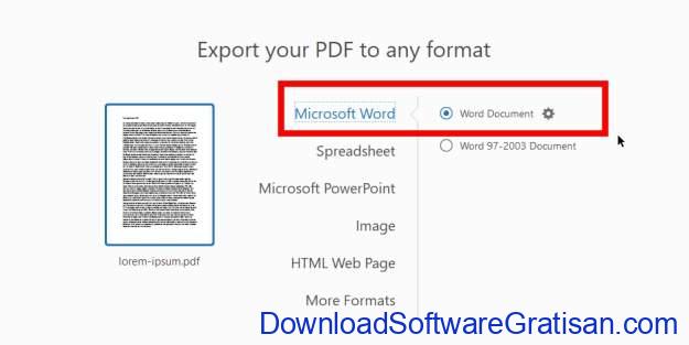 Cara Terbaik untuk Mengonversi PDF ke Word secara Gratis - Konversi PDF ke Word dengan Adobe Acrobat Step 2