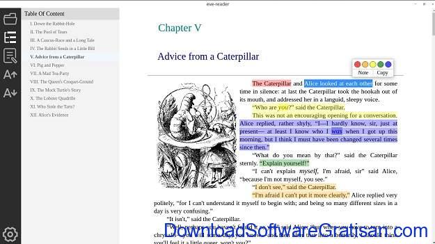 Eve Reader Pembaca EPUB Open Source untuk Windows & Linux