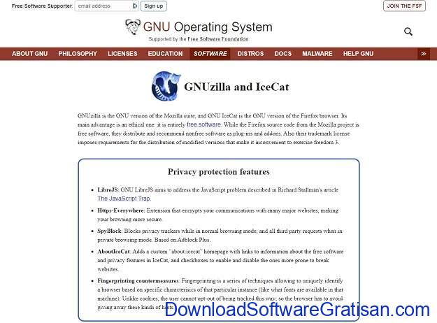 GNUzilla and IceCat - Browser Web Paling Aman untuk Melindungi Privasi