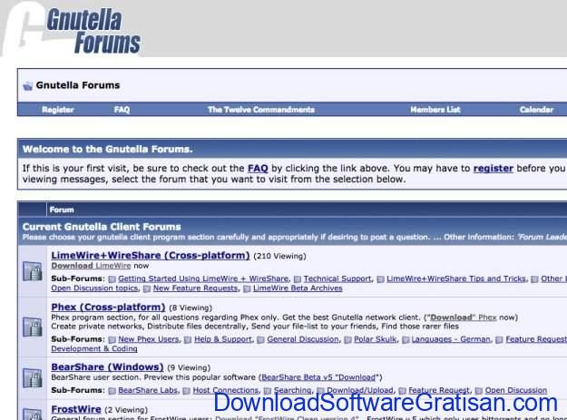Aplikasi Peer-to-Peer (P2P) Gratis Terbaik untuk Sharing File Gnutella Forum