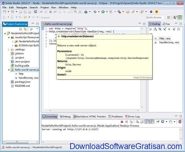 IDE Gratis untuk Java Coding, Development & Programming Enide Studio 2014