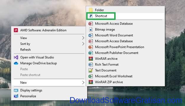 Membuat Pintasan Baru - Cara Shutdown atau Sleep di Windows 10 Dengan Shortcut