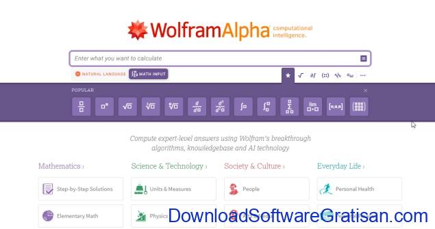 Mesin Pencari Privat Terbaik untuk Digunakan - WolframAlpha