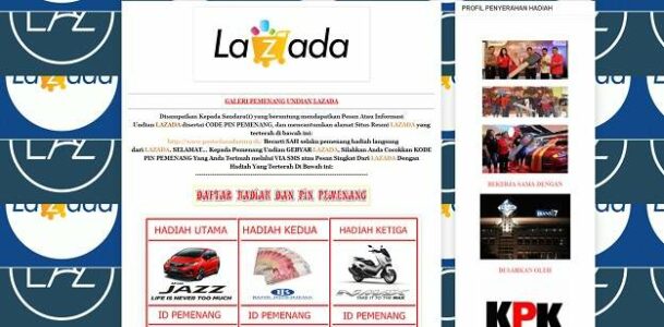 Modus Penipuan Pemenang Cek Tunai LAZADA GRANDPRIZE! Modus Penipuan Pemenang Cek Tunai LAZADA GRANDPRIZE!