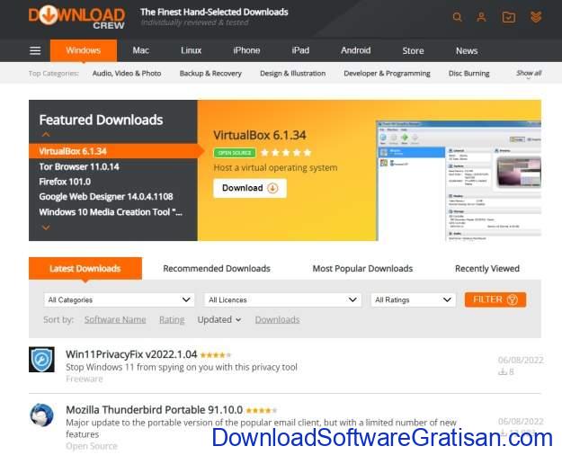 Situs Download Software Aman dan Gratis untuk Windows - Download Crew