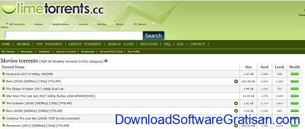 Situs Torrent Terbaik Limetorrents