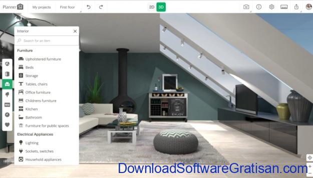 Software Desain Rumah Gratis Terbaik - Planner 5D