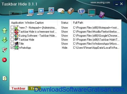 Taskbar Hide Alat Gratis untuk Menyembunyikan Jendela Aplikasi, Tombol Start, Taskbar dan Tray