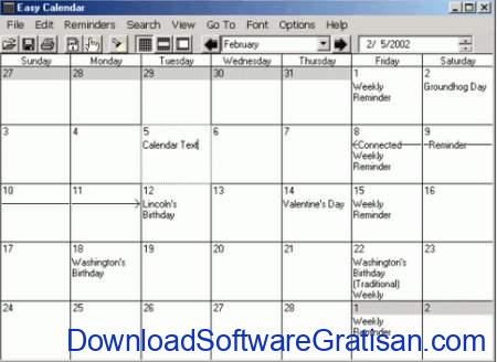 Aplikasi Kalender Gratis Terbaik untuk PC Easy Calendar