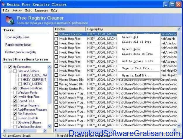 Eusing Free Registry Cleaner