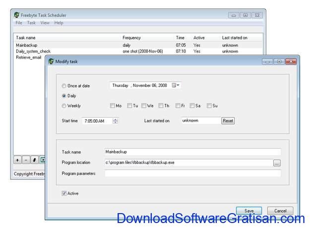 Aplikasi Penjadwal Tugas Gratis Terbaik untuk Windows Freebyte Task Scheduler