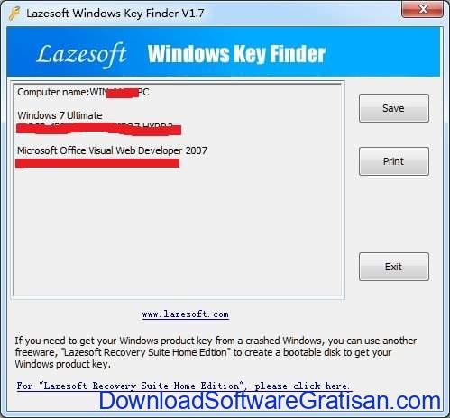 Aplikasi untuk Mencari Product Key di Windows Lazesoft Windows Key Finder